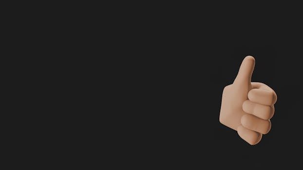 A 3D animated hand giving a thumbs up gesture on a black background, suitable for various positive themes.